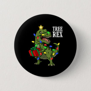 Badge Rond 5 Cm Noël Dinosaure Arbre Rex Garçons Filles Enfants Xm