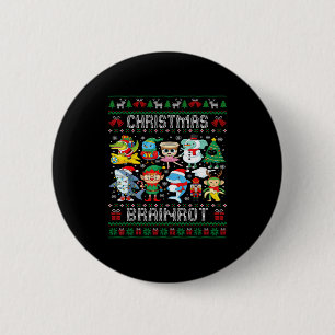 Badge Rond 5 Cm Noël drôle de cerveau italien pourri Cerveau itali