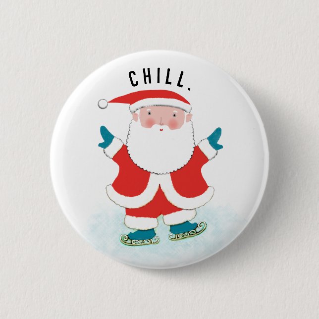 Badge Rond 5 Cm Noël drôle de vacances (Devant)