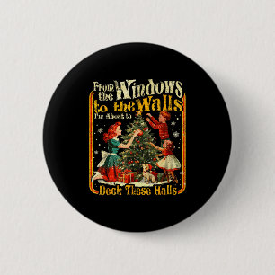 Badge Rond 5 Cm Noël drôle rétro vacances de la Windows à