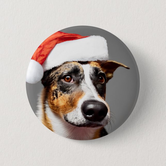 Badge Rond 5 Cm Noël du chien de bétail australien (Devant)