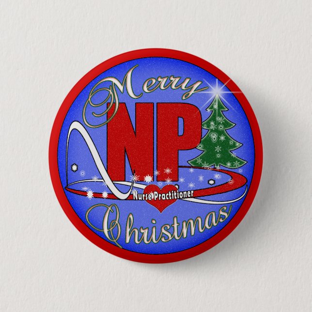 BADGE ROND 5 CM NOËL DU NP JOYEUX - PRATICIENNE D'INFIRMIÈRE (Devant)
