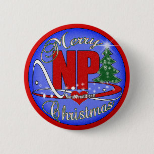 BADGE ROND 5 CM NOËL DU NP JOYEUX - PRATICIENNE D'INFIRMIÈRE