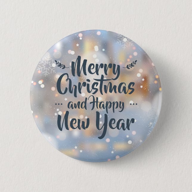 Badge Rond 5 Cm Noël élégant et Bonne Année | Bouton d'épingle (Devant)