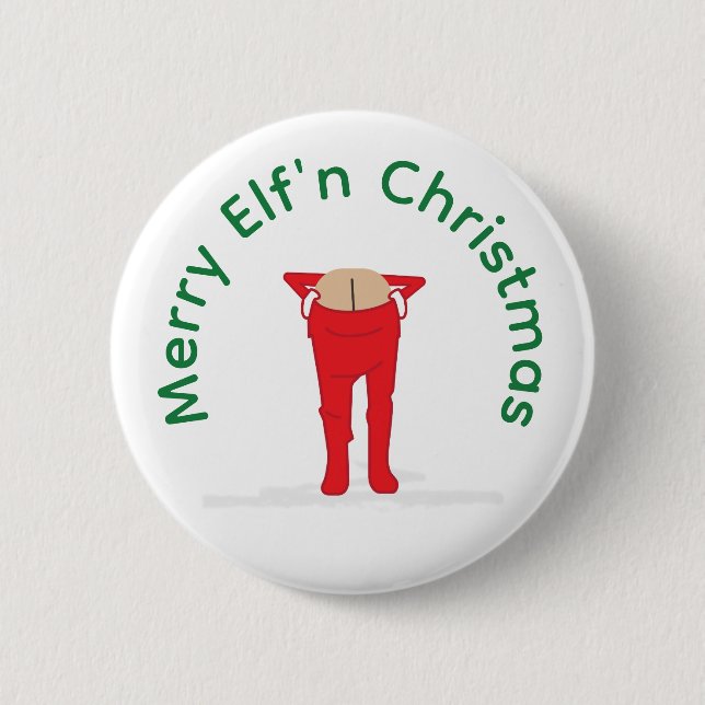 Badge Rond 5 Cm Noël Elf'n Elf Moon (Devant)