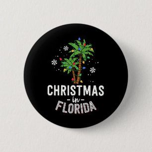 Badge Rond 5 Cm Noël En Floride Pont Les Palmiers Famille Va