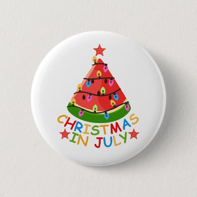 BADGE ROND 5 CM NOËL EN JUILLET (Devant)