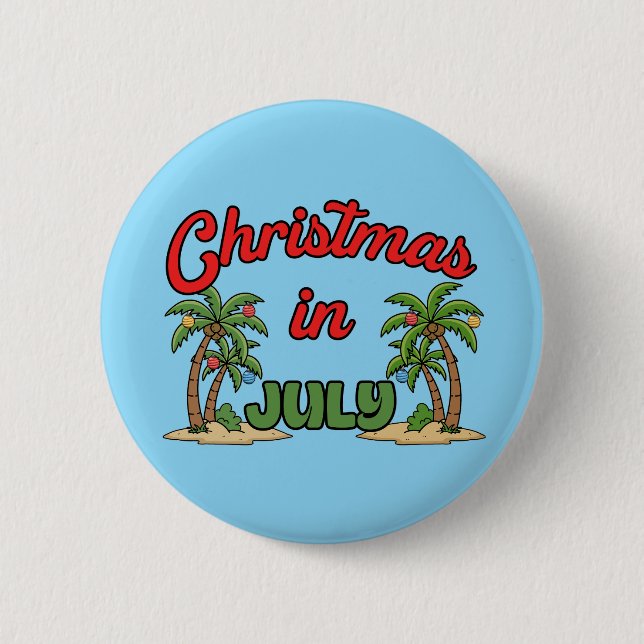 Badge Rond 5 Cm Noël en juillet (Devant)