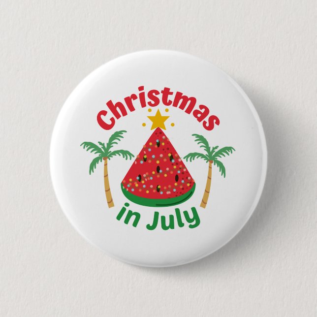 BADGE ROND 5 CM NOËL EN JUILLET (Devant)