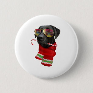 Badge Rond 5 Cm Noël en juillet Chemise Labrador Lunettes de solei