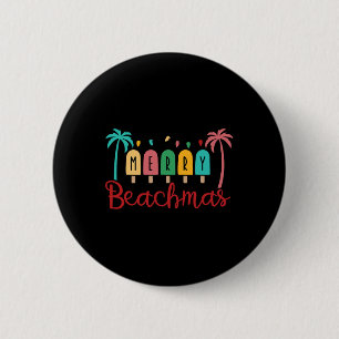Badge Rond 5 Cm Noël en juillet Merry Beachmas Vacances d'été