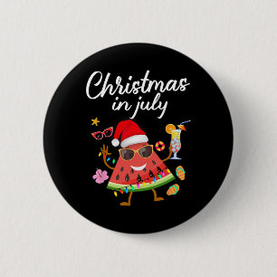 Badge Rond 5 Cm Noël en juillet Pastèque Arbre de Noël d'été Homme