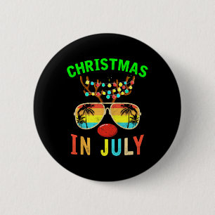 Badge Rond 5 Cm Noël en juillet Réveillon drôle de plage d'été Haw