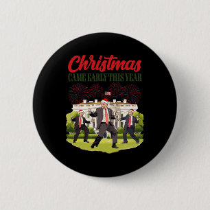Badge Rond 5 Cm Noël Est Arrivé Tôt Cette Année Drôle Père Noël Tr