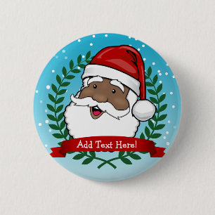 Badge Rond 5 Cm Noël ethnique gai du père noël