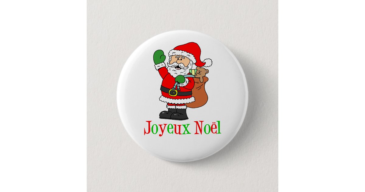 Badge Rond 5 Cm Noel Francais Pere Noel Joyeux Noel Zazzle Fr