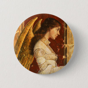 Badge Rond 5 Cm Noël Fresco Angel