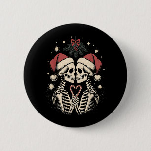 Badge Rond 5 Cm Noël Gothique Couple Correspondant Humour Sombre