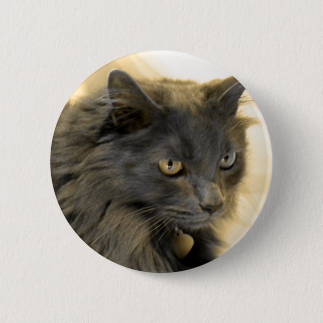 Badge Rond 5 Cm Noël gris Kitty IIII (Devant)
