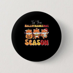Badge Rond 5 Cm Noël Halloween C'Est La Saison Hallothanksmas