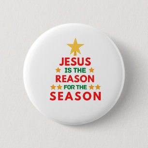 Badge Rond 5 Cm Noël Jésus est la raison de la saison