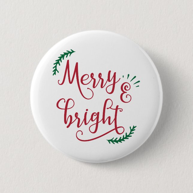 Badge Rond 5 Cm Noël joyeux et lumineux (Devant)