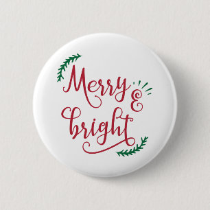 Badge Rond 5 Cm Noël joyeux et lumineux