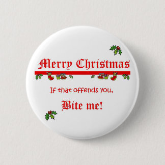 Badge Rond 5 Cm Noël me mordent