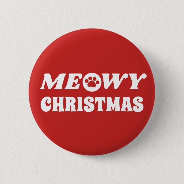 Badge Rond 5 Cm Noël Meowy (Devant)
