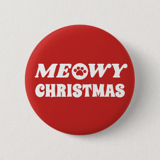 Badge Rond 5 Cm Noël Meowy