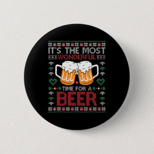 Badge Rond 5 Cm Noël, merveilleux moment pour une bière Sale Noël 
