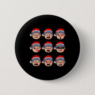Badge Rond 5 Cm Noël Mme Claus affronte Fun Boys Filles Enfants No