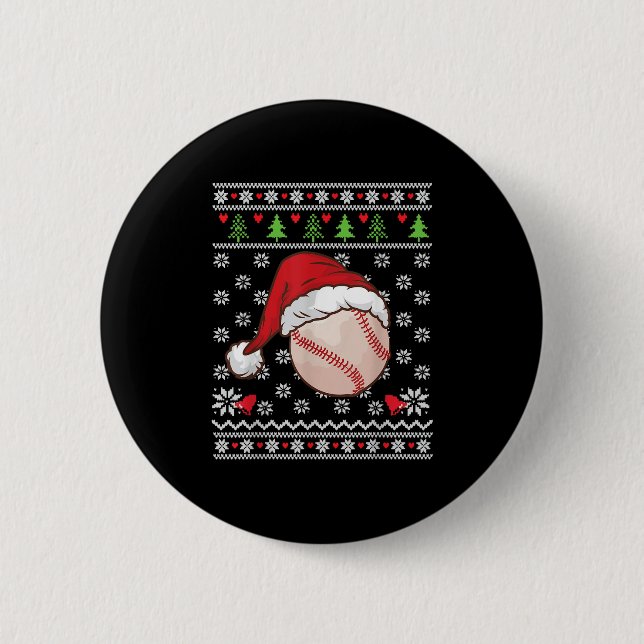 Badge Rond 5 Cm Noël moche Sweet Style Baseball Noël Joyeux S (Devant)
