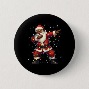 Badge Rond 5 Cm Noël Noir Africain Américain Dabbing Père Noël Cla