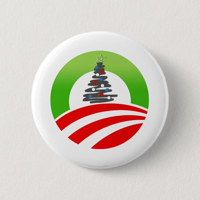 Badge Rond 5 Cm Noël Obama (Devant)