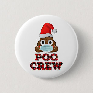 Badge Rond 5 Cm Noel Poo maillot visage Masque Poop Emoji Rouge