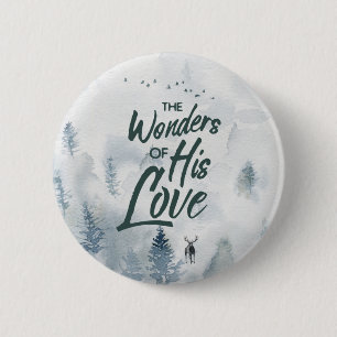 Badge Rond 5 Cm Noël Religieux Merveilles de ses Bénédictions d'Am