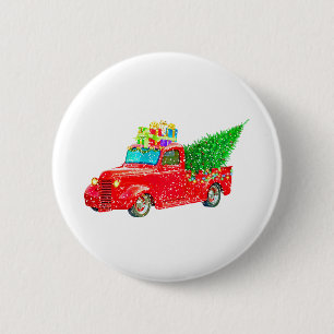 Badge Rond 5 Cm Noël Retro