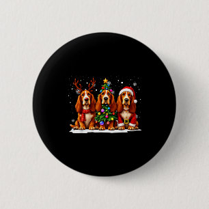 Badge Rond 5 Cm Noël Rétro Chien Pari Saint Nicolas Renne Amateur