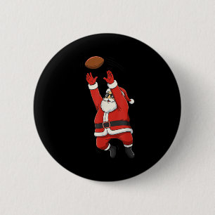 Badge Rond 5 Cm Noël Santa Jouant Au Football Pour Garçons Adolesc