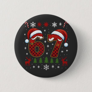 Badge Rond 5 Cm Noël Six Sept 67 Santa Xmas Gen Alpha