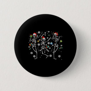 Badge Rond 5 Cm Noël Squelette Danser Noël 2024 Hommes Femmes Enfa