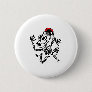 Badge Rond 5 Cm Noël squelettique
