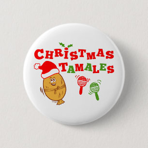 Badge Rond 5 Cm Noël Tamales