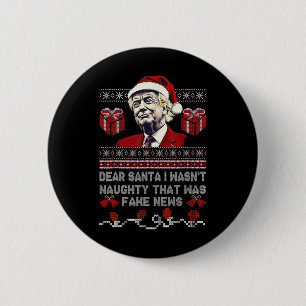 Badge Rond 5 Cm Noël Trump Cher Père Noël Faux News Drôle Noël Moi