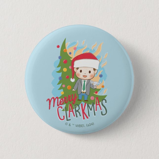 Badge Rond 5 Cm Noël vacances Joyeux Clarkmas (Devant)