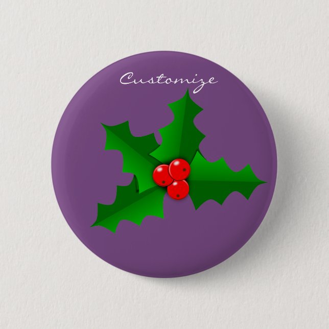 Badge Rond 5 Cm Noël Vert et rouge saint Thunder_Cove (Devant)
