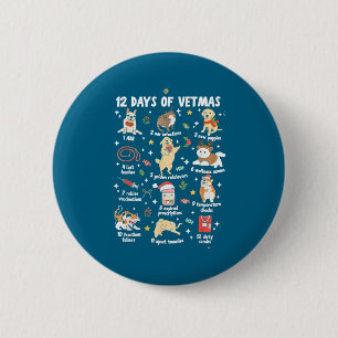 Badge Rond 5 Cm Noël Vétérinaire Médecine Vétérinaire Vétérinaire