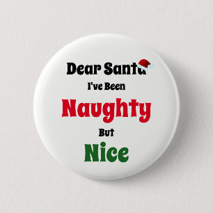 Badge Rond 5 Cm Noël vilain mais gentil