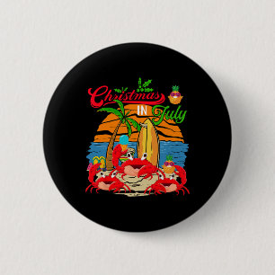 Badge Rond 5 Cm Noël Vintage Rétro en Juillet Trois Jolis Crabes F